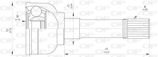 OPEN PARTS jungčių komplektas, kardaninis velenas CVJ5631.10